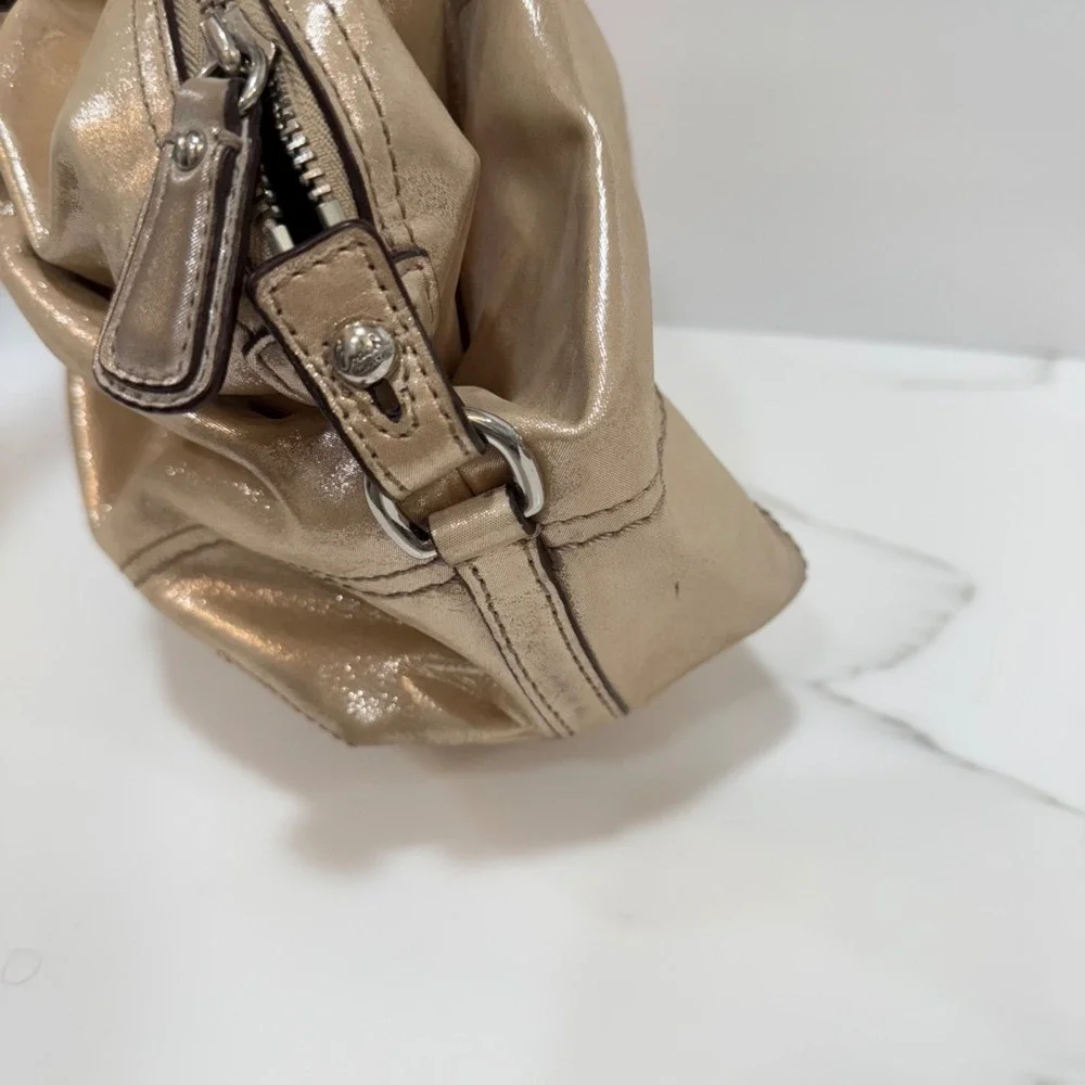 VTG Coach F17220 Soho Metallic Champagne Leather Satchel Shoulder Bag